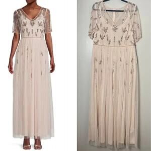 NWT ADRIANNA PAPELL DRESS GOWN 14 MOTHER OF THE BRIDE BRIDESMAID EVENING FORMAL